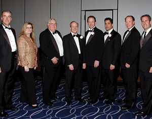  (shown from left):  The Trial Attorneys of New Jersey's 2011-2012 officers: Craig Hilliard, Manning,Diana Matthews, John North, Michael Marone, Jim Batsides, Harry McEnroe and Paul O'Connor.